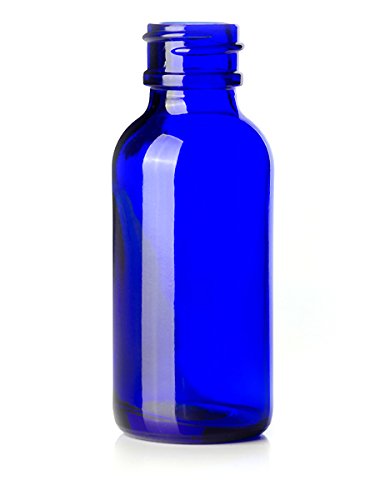 Earthborn Elements Cobalt Glass Bottles with Eye Droppers (1 oz, 4 pk) For Essential Oils, Colognes & Perfumes