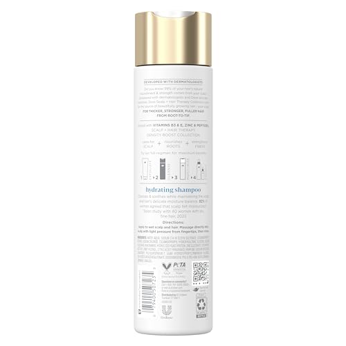 Dove Density Boost Hydrating Shampoo Scalp + Hair Therapy for Gentle Cleansing, with Vitamin B3, Zinc and 0% sulfates, 9.25 oz