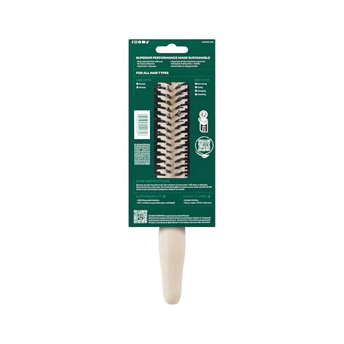 EcoTools Volumizing Round Hairbrush, Achieve Full Blow Out, Heat Resistant For Easy Blow Drying, Vegan Bristles Tame Frizz & Smooth Hair, Made With Renewable Bamboo, Cruelty-Free, 1 Count