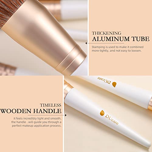 DUcare Makeup Brushes Set 14pcs Professional Synthetic Essential Face Eye Shadow Eyeliner Foundation Blush Lip Powder Liquid Cream Blending Brow Brushes Make Up Brushes Set
