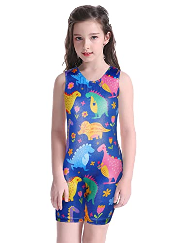 EQSJIU little Kids Leotards Gymnastics White Dinosaur Strawberry Rain Cloud Shiny Sparkle Leotards For Little Girls 7-8 Years Dance Class Practice