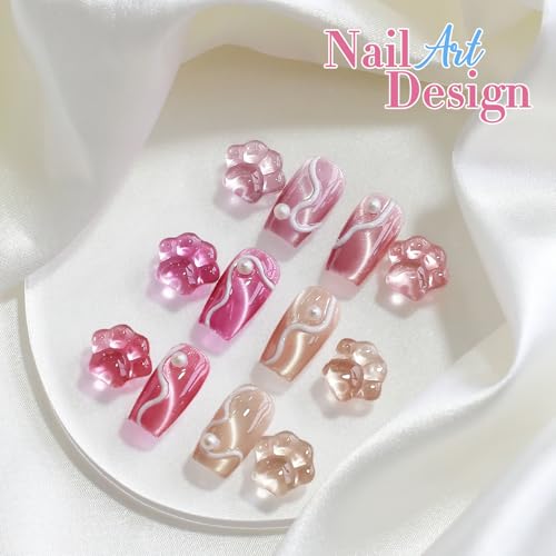 Double Rhythm 15ML Glass Cat Eye Gel Polish with Magnet Same Color Same Bottle Holographic Glitter Shimmer Salon Soak Off Magnetic Nail at Home (Lilac Pink-MC1168)