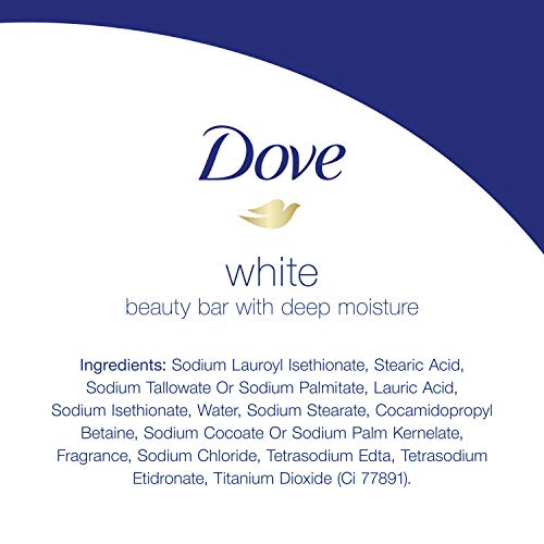 Dove Beauty Bar Gentle Cleanser gor Softer and Smoother Skin with 1/4 Moisturizing Cream White Effectively Washes Away Bacteria, Nourishes Your Skin, 4 oz, 2 Bars
