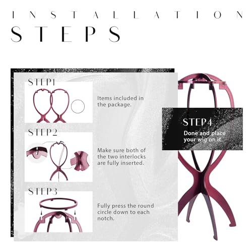 Dreamlover Wig Stand, Plum, 3 Packs