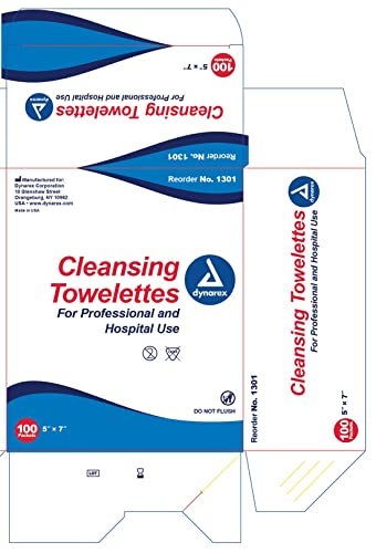Dynarex Cleansing Towelettes 5 X 7" Individual Packet (#1301, Sold Per Box)