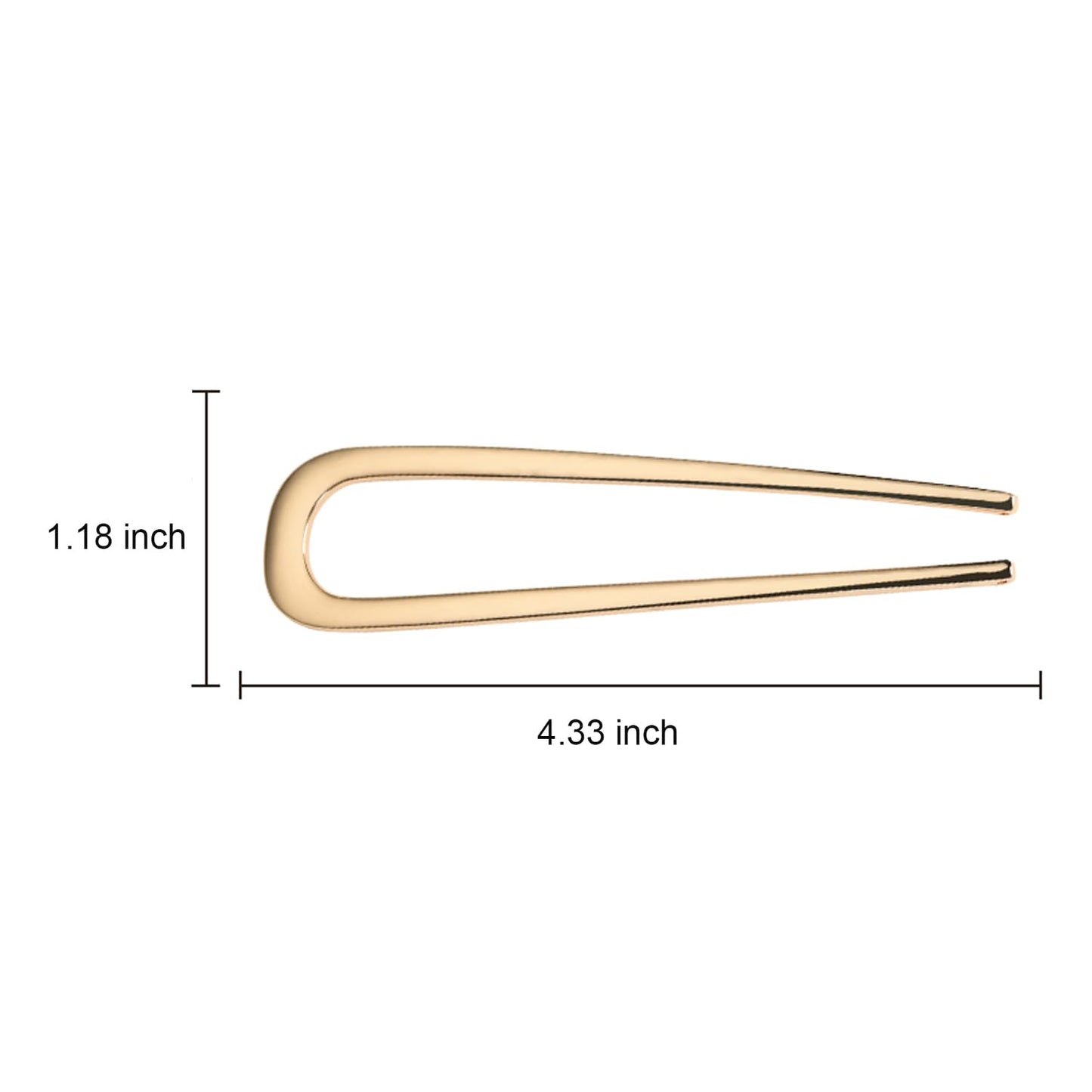 2 Pcs Metal French Hair Pins, French Twist Hair Pin for Buns, U Shaped French Pins for Women Girls, Hair Sticks, Hair Fork