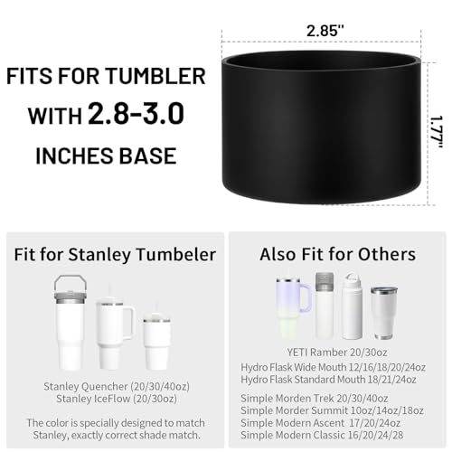 DUNLAGUE 2-Piece Silicone Boot for Stanley Quencher H2.0 20 30, 40oz & IceFlow Flip 20 30oz Tumblers with 3-Piece Straw Cover Cap, Stanley Cup Accessories Set, Iris
