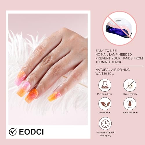 EODCI Dip Powder Reflective Hot Pink Glitter Nail Dipping Powder French Powder Glitter Nail Art Starter Manicure Salon DIY at Home No Needed Nail Lamp Curing Odor-Free&Long-Lasting 1 Oz