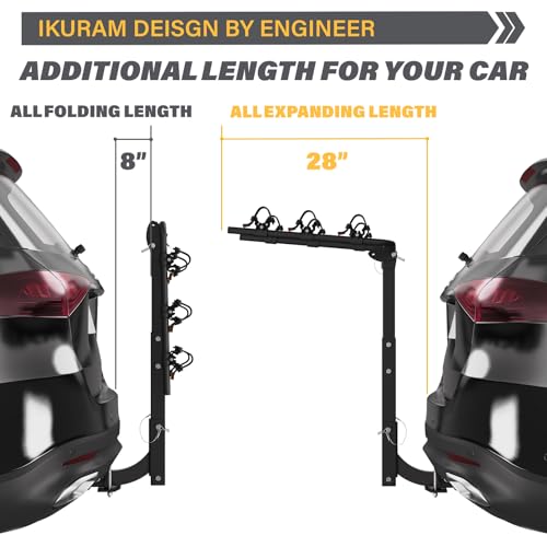 3 Bike Rack Bicycle Carrier Racks Hitch Mount Double Foldable Rack for Cars, Trucks, SUV's and minivans with a 2" Hitch Receiver