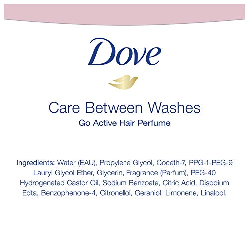 Dove Care Between Washes Hair Perfume Hair Fragrance For Sweat and Odors Go Active Hair Product for 24 Hour Protection 1.7 oz