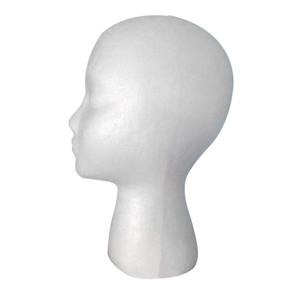 11" 3 Pcs Wig Head - Tall Female Foam Mannequin Wig Stand and Holder for Style, Model And Display Hair, Hats and Hairpieces, Mask - for Home, Salon and Travel