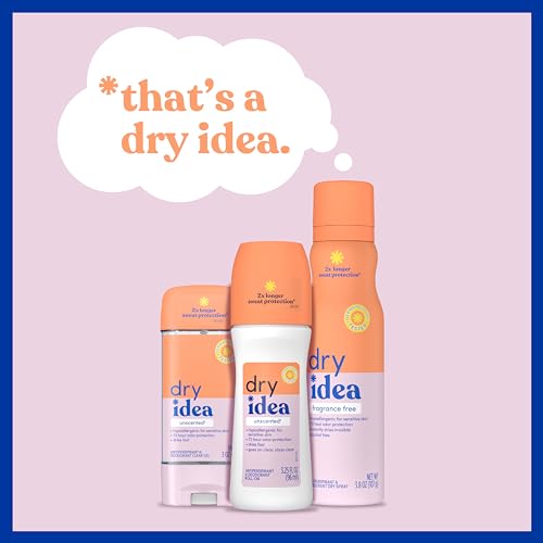 Dry Idea Roll-On Deodorant & Antiperspirant | 2X Longer Sweat Protection | 72-Hour Odor Protection | Gentle on Skin | Fresh Linen Scent, 3.25 oz. (6 count)