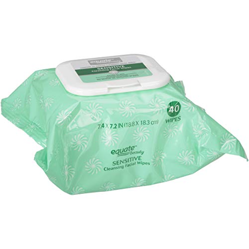 Equate Sensitive Cleansing Facial Wipes, Compare to Simple Cleansing Facial Wipes, 40 Count