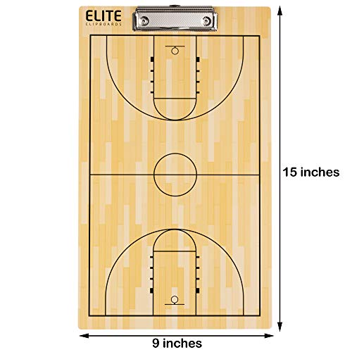 Elite Clipboards Dry Erase Coaches Clipboards | Basketball, Baseball, Soccer, Football, Hockey, Volleyball, Lacrosse (Basketball)