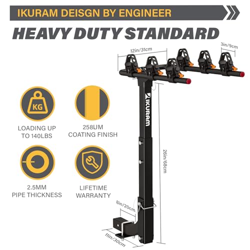 3 Bike Rack Bicycle Carrier Racks Hitch Mount Double Foldable Rack for Cars, Trucks, SUV's and minivans with a 2" Hitch Receiver