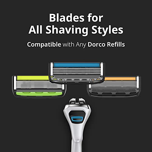 Dorco Pace 4 Pro - Four Blade Razor Shaving System - 10 Pack (10 Cartridges + 1 Handle)