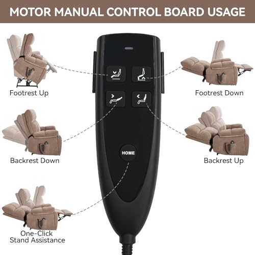 Dual Motor Power Lift Recliner Chair with Heat Massage 2 Cup Holder for Elderly Adults, Remote Control Infinite Position Electric Extra Wide Recliner Chair with Side Pocket USB for Living Room (Brown)