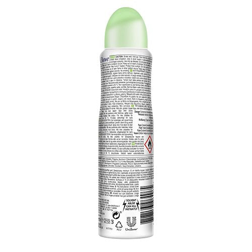 Dove Antiperspirant 48 Hours Body Spray, Go Fresh Cucumber & Green Tea Deodorant, 6 Packs x 150 ML / 5 Fl.Oz (International Version)