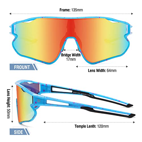 DUCO Kids Sunglasses Youth Baseball Sun Glasses Lightweight TR90 Frame UV400 Sports Cycling Shades for Boys Girls DK268