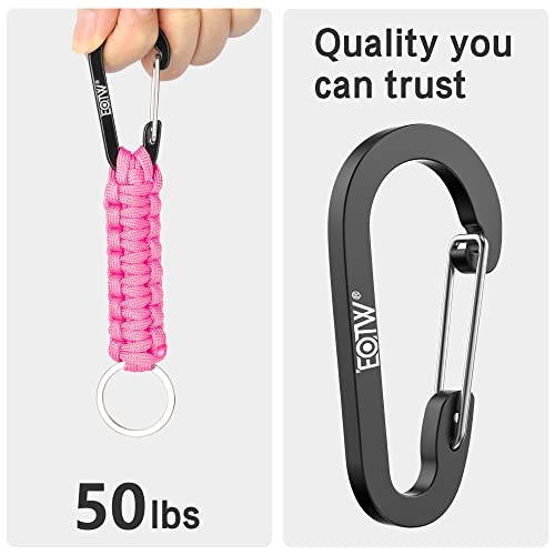 EOTW Carabiner Keychain, Small Carabiner Clip with Paracord Keychain Mini Aluminum D Ring Key Organizer