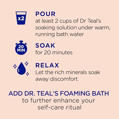 Dr Teal's Pure Epsom Magnesium Salt Soak, Stress Relief with Essential Oils, 3lbs