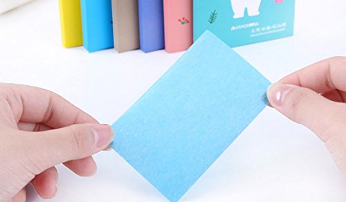 Ericotry 4Boxes (200Pieces) Oil Absorbing Blotting Sheets Face Oil-Absorbing Tissues Makeup Oil Control Absorbing Blotting Paper Sheets(Box color random)