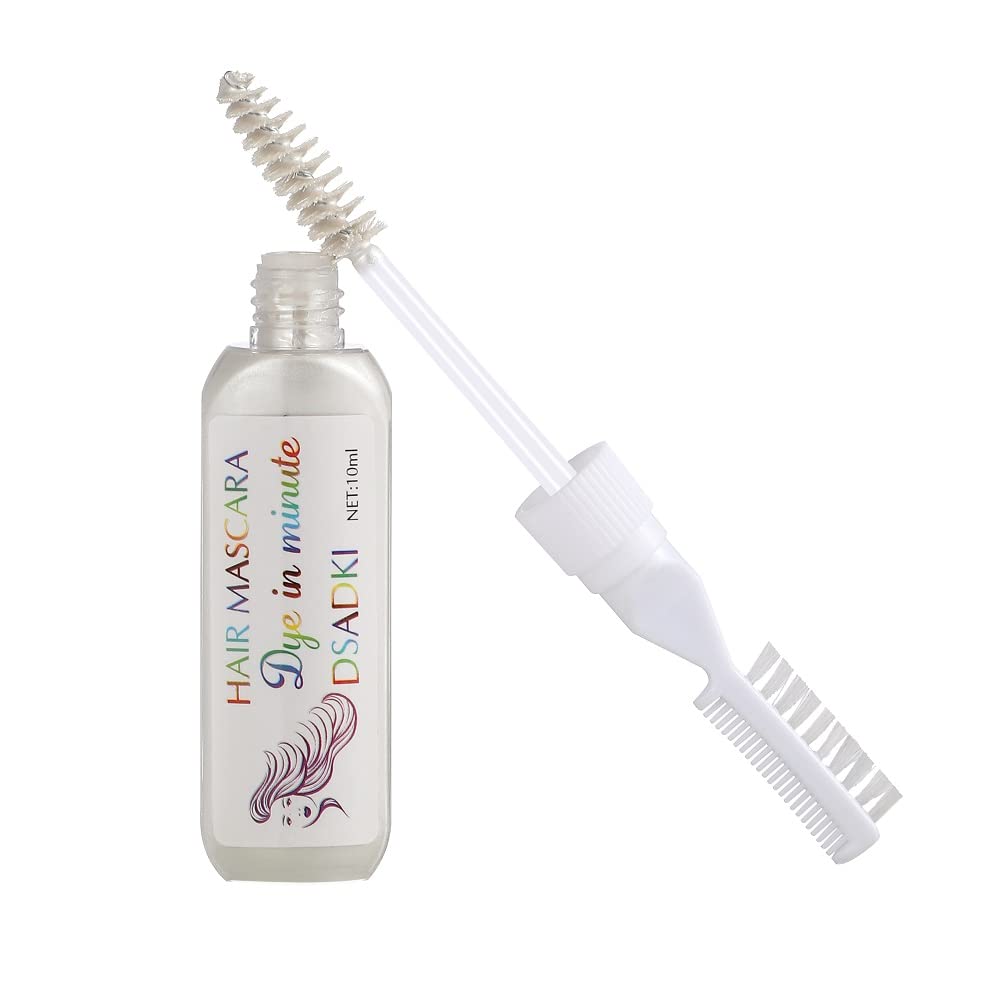 DSADKI Temporary Hair Color Mascara Washable Hair Dye Stick Non-toxic Instant Hair Chalk Dye for Girls Women (White)