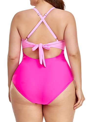 Eomenie Women's One Piece Swimsuits Tummy Control Cutout High Waisted Bathing Suit Wrap Tie Back 1 Piece Swimsuit Balck and White