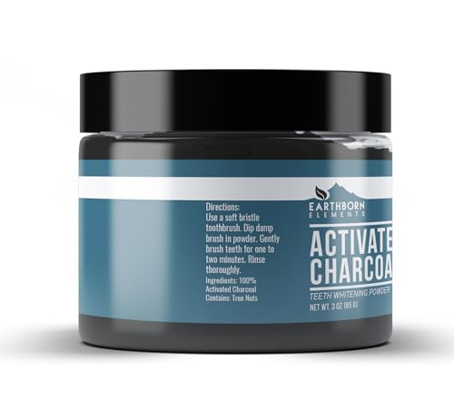 Earthborn Elements Activated Charcoal (3 oz), Natural Teeth Whitening, Vegan & Gluten Free