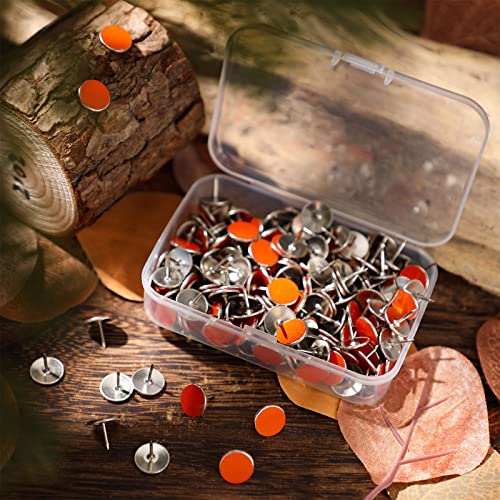 Epakh 200 Pack Reflective Tacks Trail Marking Tacks Glow Tacks Reflective Trail Markers Hunting Reflector Tacks Mark Trail Reflective Thumb Tacks for Hunting Hiking Camping Tree Stand (Orange)