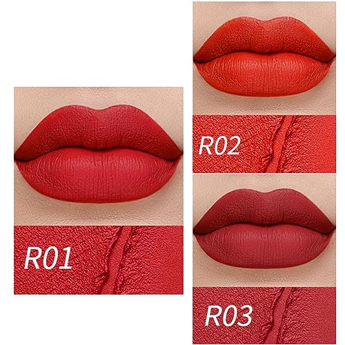 3 Pcs Matte Velvet Lipstick for Women Set,Nude Long Lasting Matte Lip Stick 24H Waterproof for Girls Natural Lip Makeup,Matte Non-Stick Lipstick Makeup for Women,labiales magicos 24 horas originales