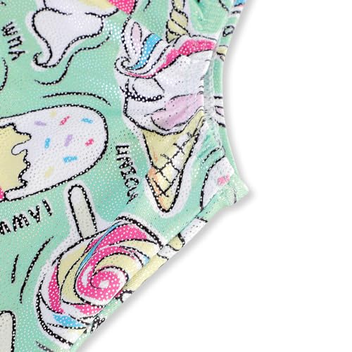 EQSJIU Dance Leotards For Toddler Girls Green Ice Cream Girls Gymnastics Unitard 5-6 Years