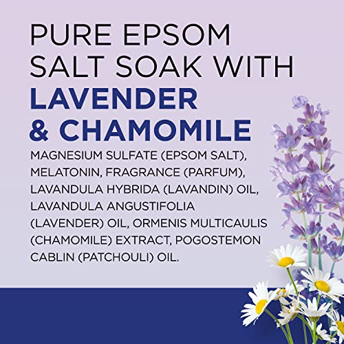 Dr Teal's Pure Epsom Magnesium Salt Soak, Sleep Blend with Melatonin, Lavender & Essential Oils, 3 lb (Pack of 4)