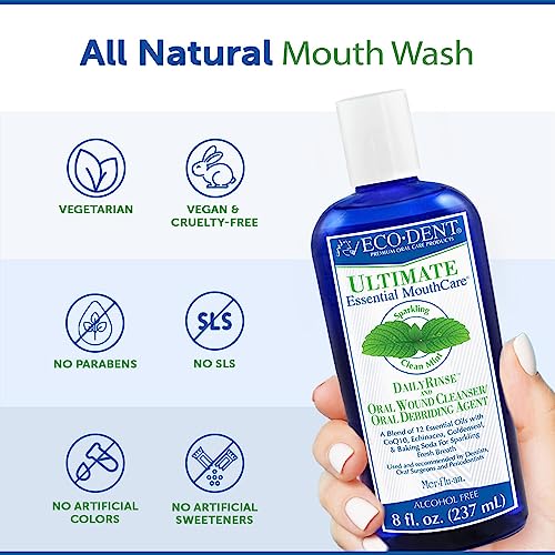 Eco- Dent Daily Rinse Ultimate Essential Mouth Care, Sparkling Clean Mint, 8 fl oz (237 ml)