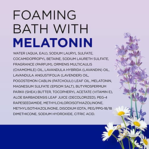 Dr Teal's Foaming Bath with Pure Epsom Salt, Sleep Blend with Melatonin, Lavender & Chamomile Essential Oils, 34 fl oz (Pack of 2) (Packaging May Vary)