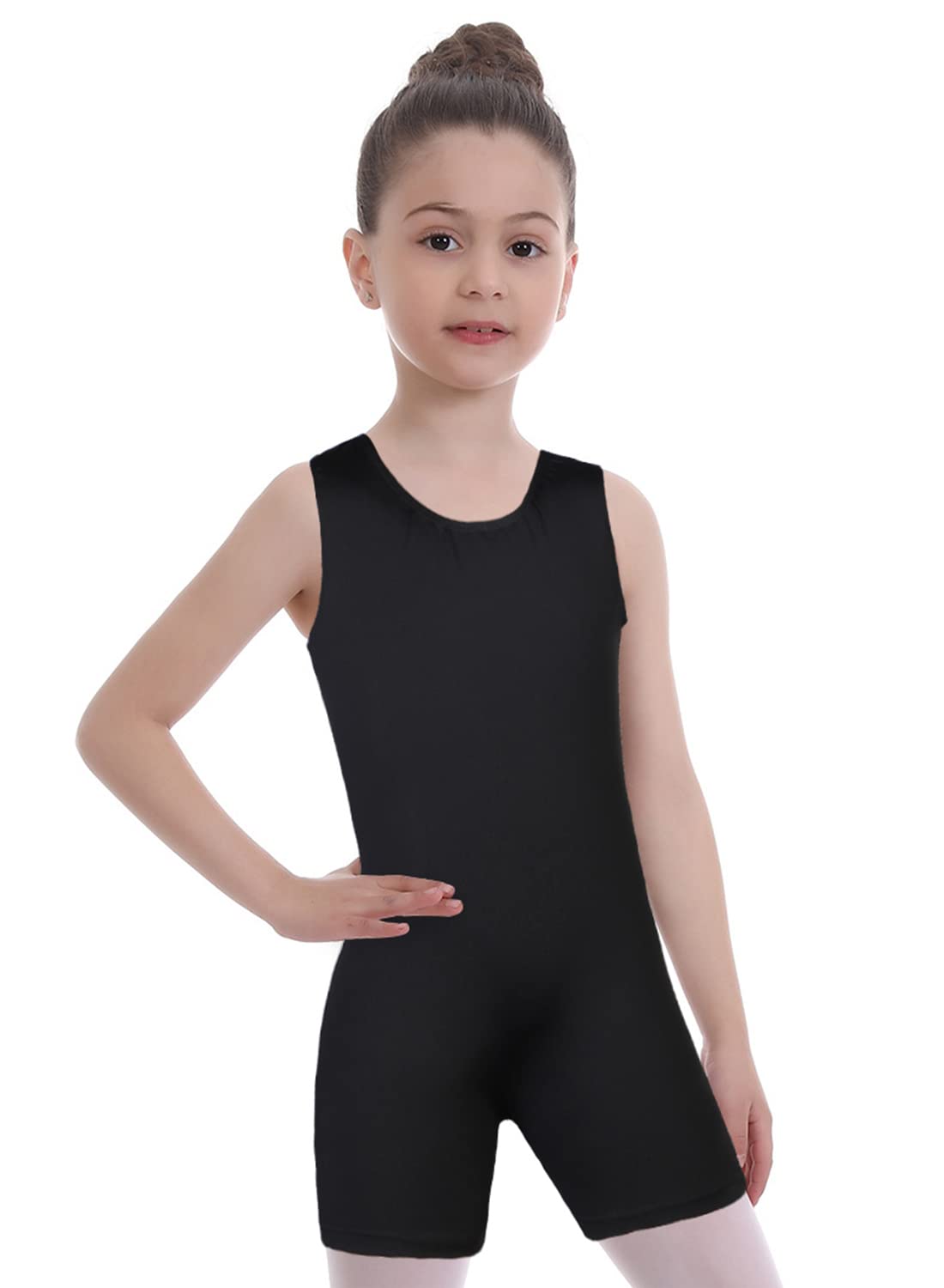 EQSJIU Leotard For Girls Dance Size 5/6 Years Black Shorts Cute Lovely Will Not Fade For Gymnastics Dance Ballet Biketards Primary Gym Class 5 Years 4-6 Years
