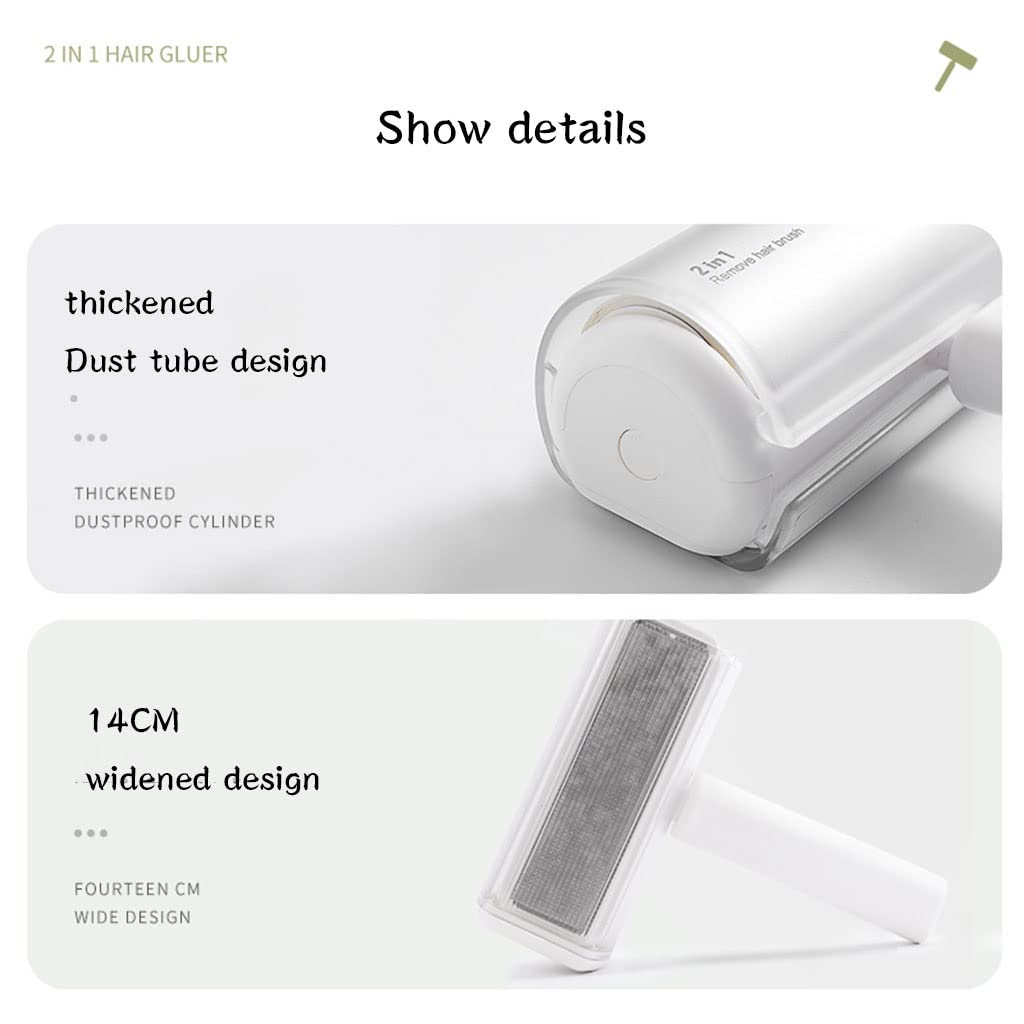 2in1 Pet Hair Remover Roller + Dust Tube Design - Upgraded Reusable Cat & Dog Hair Remover Set with Comfy Handle - Pet Lint Roller for Couch, Bed (Color : D) (A)