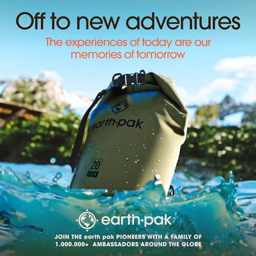 Earth Pak Waterproof Dry Bag - Roll Top Waterproof Backpack Sack Keeps Gear Dry for Kayaking, Beach, Rafting, Boating, Hiking, Camping and Fishing with Waterproof Phone Case