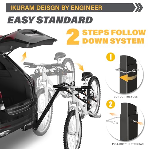 3 Bike Rack Bicycle Carrier Racks Hitch Mount Double Foldable Rack for Cars, Trucks, SUV's and minivans with a 2" Hitch Receiver