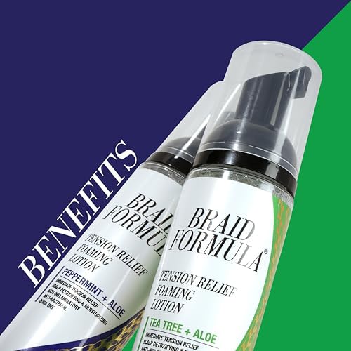 EBIN NEW YORK Braid Formula Tension Relief Foaming Lotion Peppermint & Aloe 8.5 fl. oz. 250ml Nourishing and Hydration, Style your Braids with Ease, Frizz Control