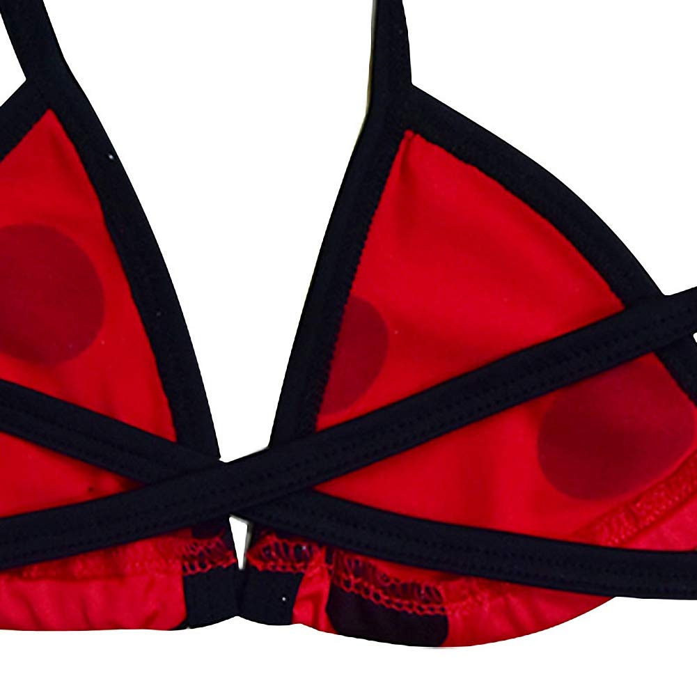 Dressy Daisy Toddler Girls Ladybug Red & Black Polka Dots Bathing Suit Triangle Bikini Swimsuit Swimwear Size 3T 062