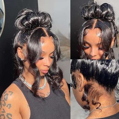 200% Density Loose Wave Lace Front Wigs Human Hair Pre Plucked 360 HD Transparent Lace Front Wig WithBaby Hair Lace Front Wigs Human Hair LooseDeep Wave Lace Front Wigs ForWomen Natural Color(18 Inch)