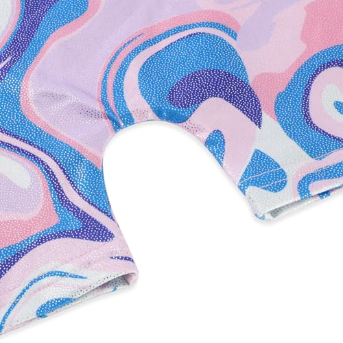 EQSJIU Leotard For Girls Dance Blue Swirl Purple Gymnastics Outfit Boys Gymnastics Clothing 8-9 Years