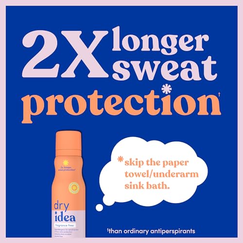 Dry Idea Dry Spray Deodorant & Antiperspirant | 2X Longer Sweat Protection | 72-Hour Odor Protection | Fragrance-Free & Hypoallergenic for Sensitive Skin, 3.8 oz. (3-Pack)