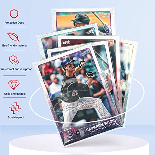 100 Counts Clear Penny Card Sleeves for Trading Cards, Plastic Soft Card Sleeves Card Protectors Fit for MTG Yugioh, Baseball Card, Sports Cards, Game Card Standard Cards