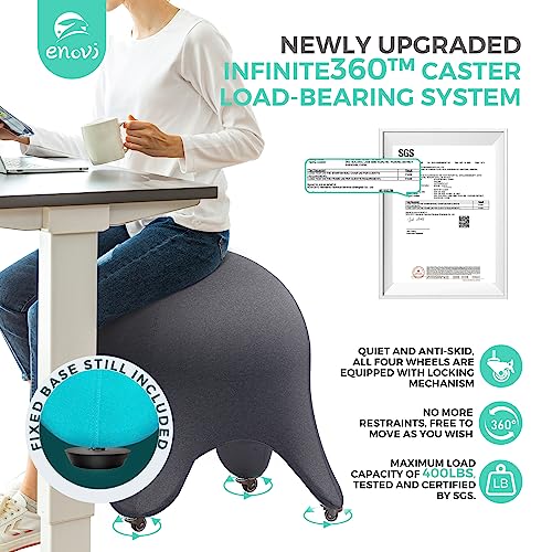 ENOVI Starfish Ball Chair, Yoga Ball Chair Exercise Ball Chair Ergonomic Design for Home Office Desk, Stability Ball & Balance Ball Seat to Relieve Back Pain, 24IN, AP