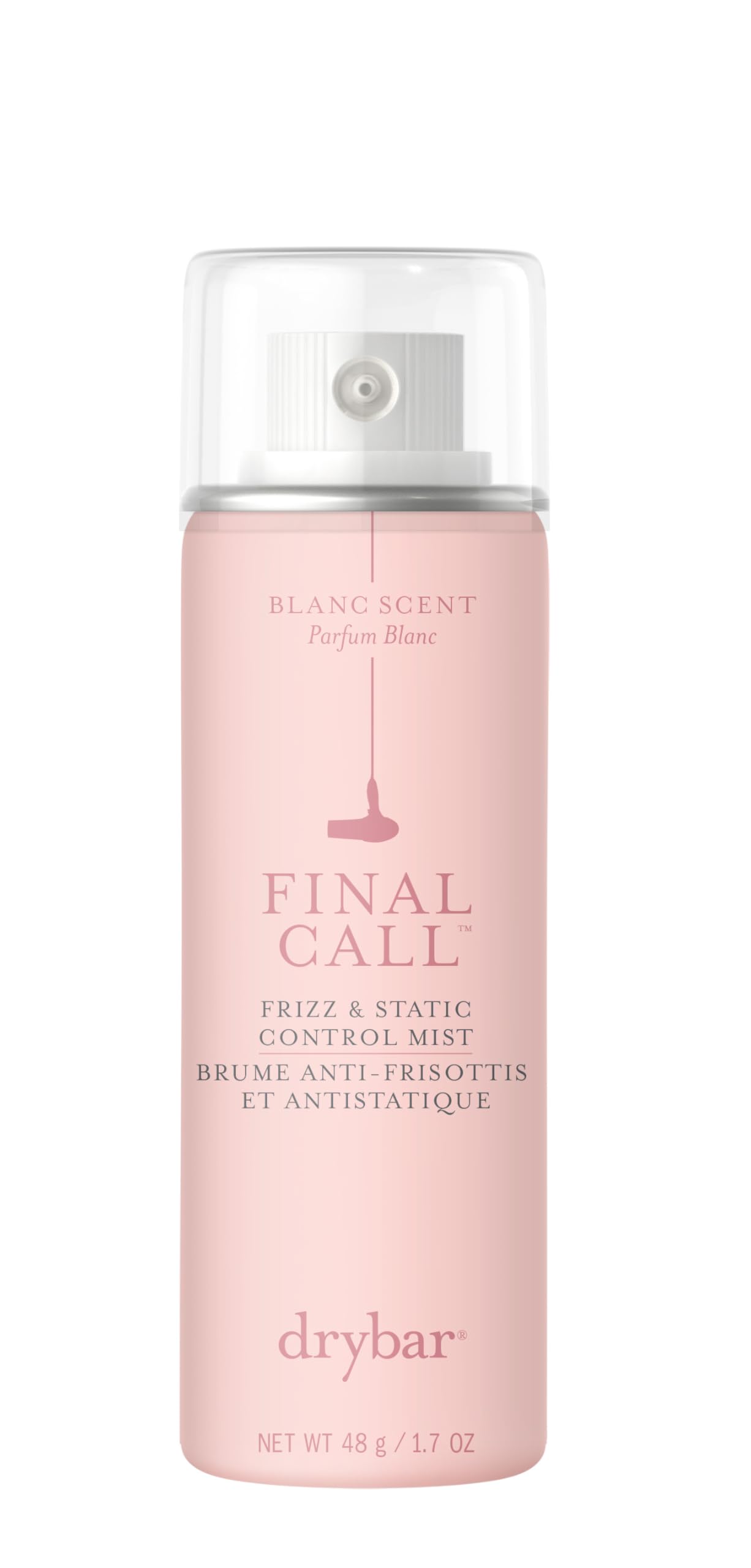 Drybar Final Call Frizz & Static Control Mist Blanc Scent - Travel Size | Fights Frizz, Tames Flyaways to Maintain Smooth and Shiny Blowouts, 24 Hour Frizz Control & 72 Hour Static Control