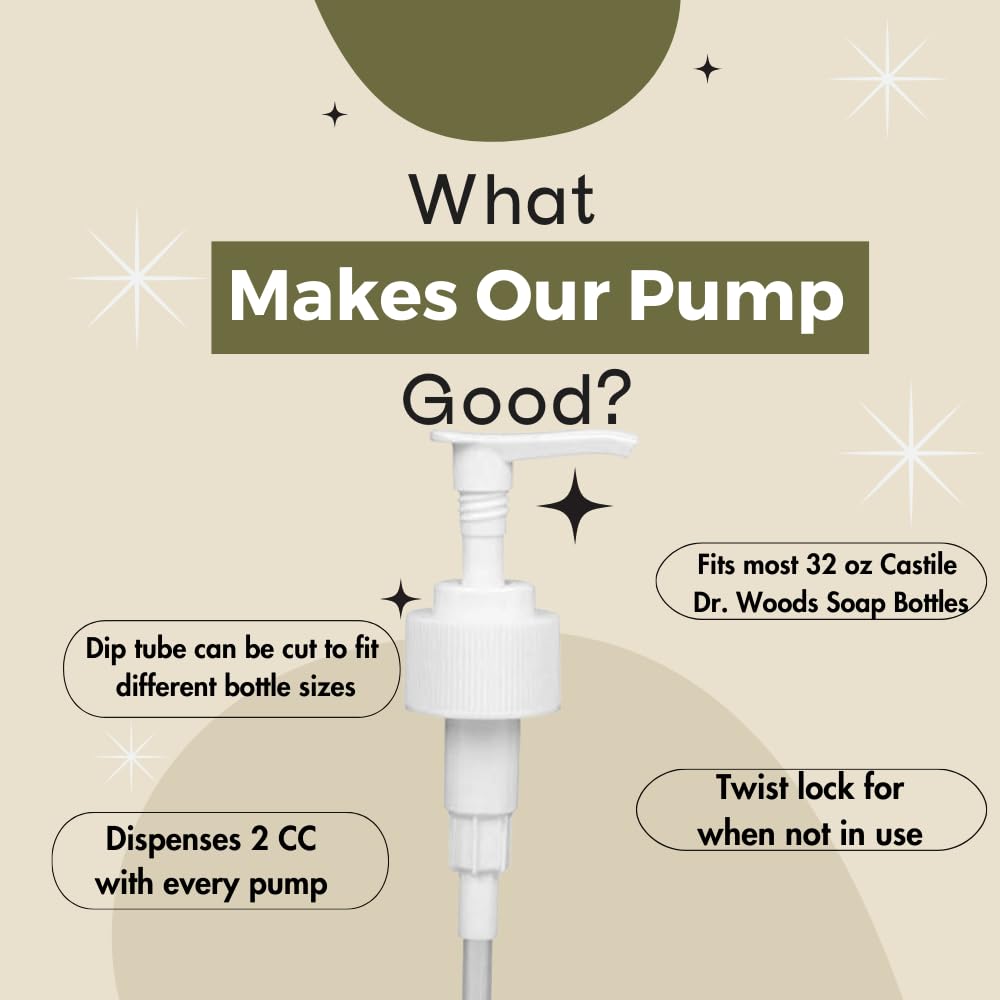 Dr. Woods Soap Bottle Pumps - Fits All 32 oz Bottles for Dr. Woods (Pack of 3)