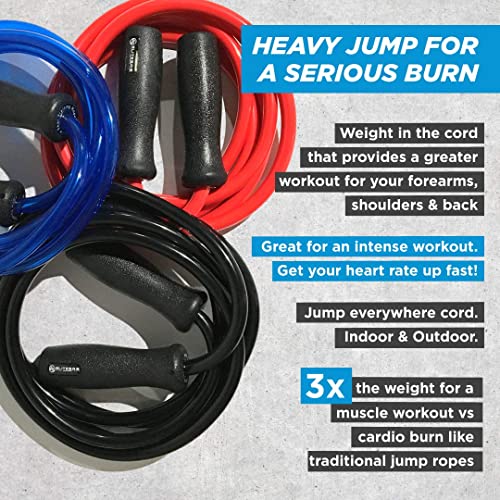 Elite Jumps, Muay Thai 2.0 Weighted Jump Rope - Heavy 1.3lb PVC Drag Rope (8ft)