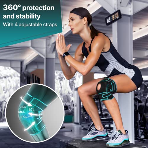 DR. BRACE ELITE Knee Brace with Side Stabilizers & Patella Gel Pads for Maximum Knee Pain Support and fast recovery for men and women-Please Check How To Size Video (Earth, Small)